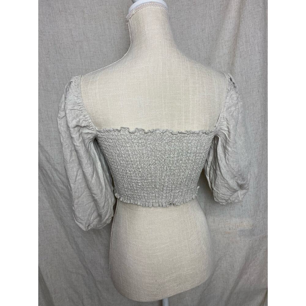 Reformation Scarlett Linen Cream Two Piece Set Size 8 - Picture 6 of 16